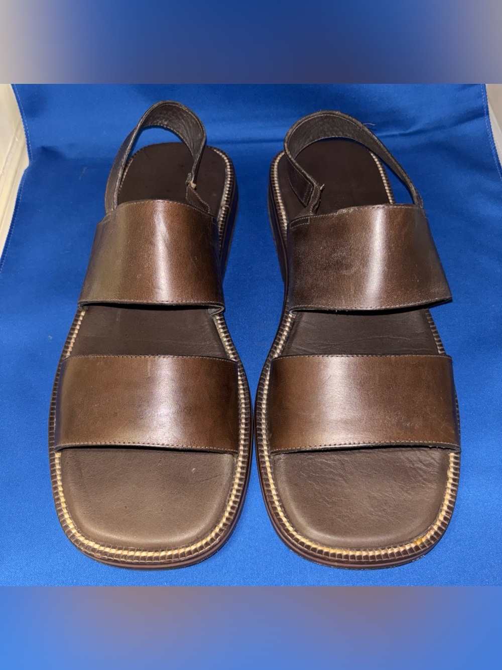 Cole Haan Country Fishermen Sandals Brown Leather Buckle Strap Mens Sz 11.5 M